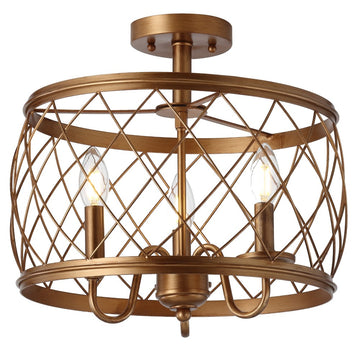 Eleanor 15" Metal LED Semi Flush Mount Ceiling Light - JONATHAN Y